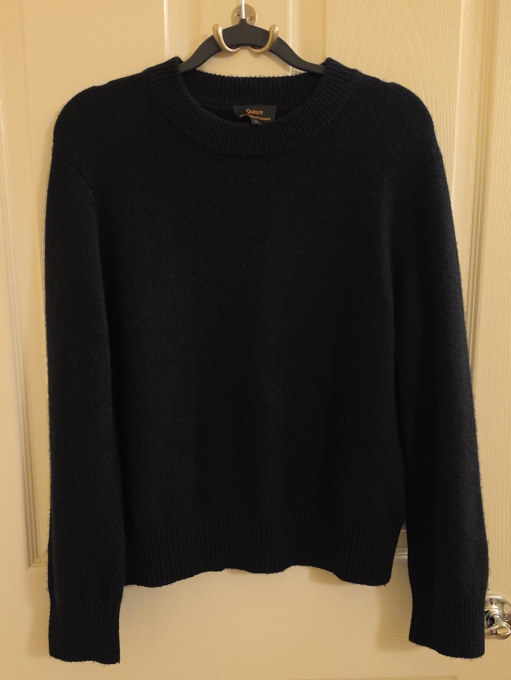 Quince Mongolian Cashmere Oversized Crewneck Sweater - Black